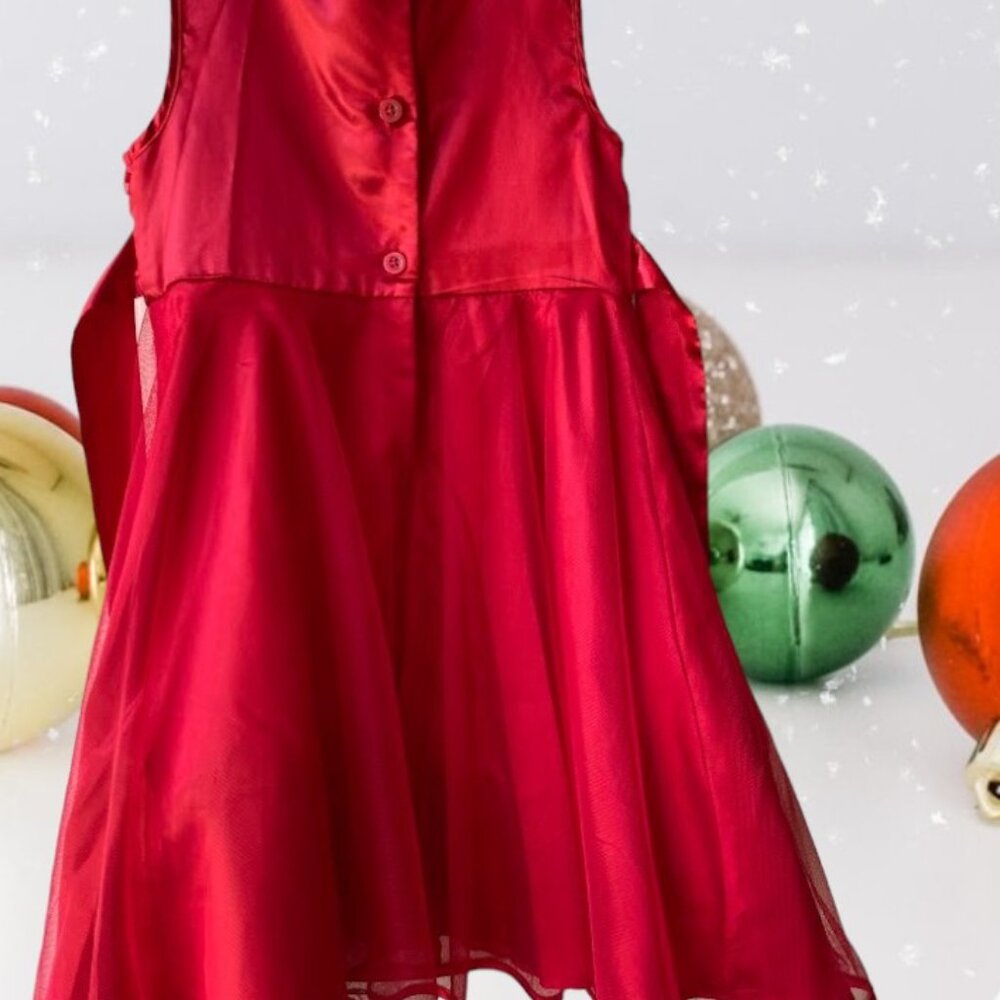 Holiday Editions Girl's Sleeveless Red Floral Dress - Picture 4 of 10